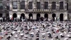 Emotivo acto en Ámsterdam en memoria de niños y periodistas asesinados en Gaza