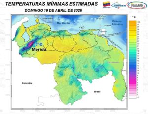 Inameh prevé nubosidad y precipitaciones en buena parte de Venezuela este #19Abr