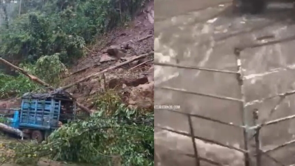 Montaña se vino encima y afectó viviendas, postes de luz y carros en San Vicente de Chucurí: estas son las emergencias de lluvias en Santander