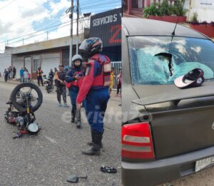 Motorizado se estrelló contra la parte trasera de un Astra en la Av. Fernández Padilla de Guanipa