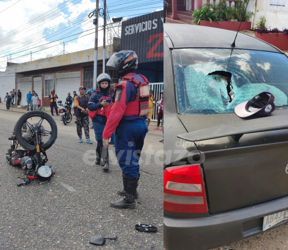 Motorizado se estrelló contra la parte trasera de un Astra en la Av. Fernández Padilla de Guanipa