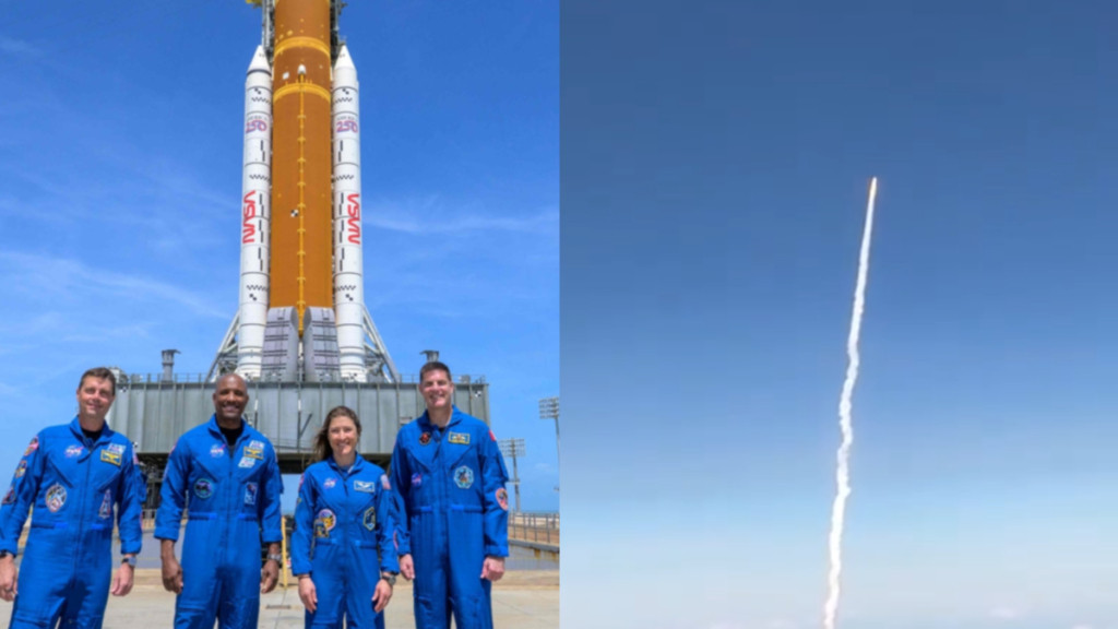 Pasajero de un avión captó desde el cielo del despegue de Artemis II en Estados Unidos