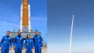 Pasajero de un avión captó desde el cielo del despegue de Artemis II en Estados Unidos