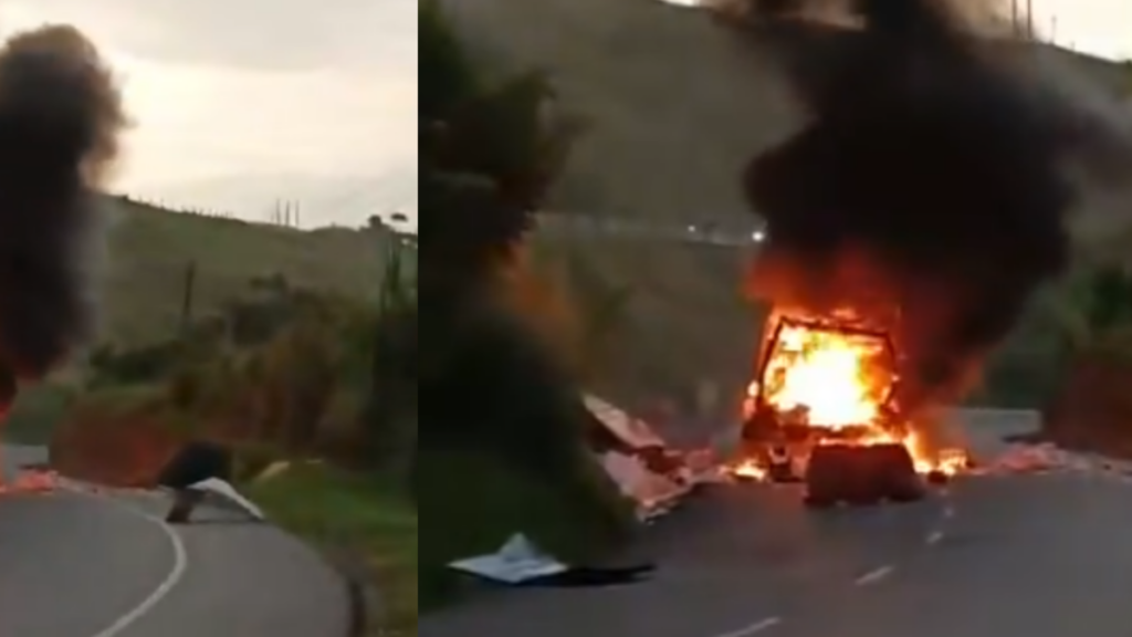 Reportan vehículo incinerado en vía Panamericana en Santander de Quilichao: Policía investiga si se trata de nuevo ataque en el Cauca con explosivos