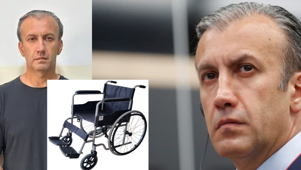 Tareck El Aissami en silla de ruedas