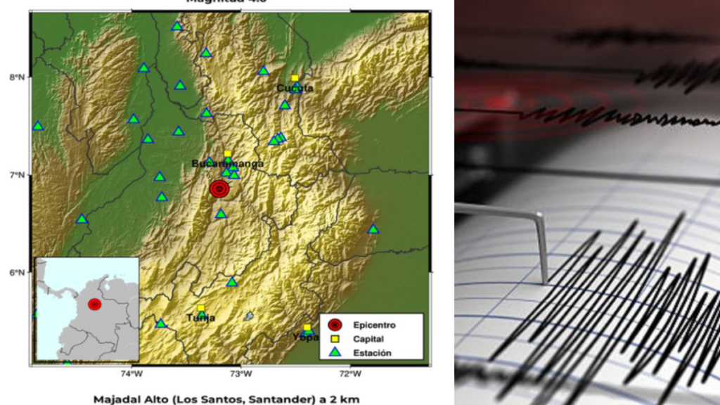 Temblor hoy en Colombia | Reportan sismo en el Nido Sísmico de Bucaramanga en la madrugada de este 26 de abril; epicentro, magnitud y profundidad