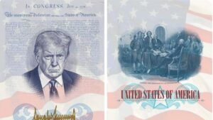 Trump pone su foto (también) en los pasaportes de EEUU con motivo del 250 aniversario de la independencia