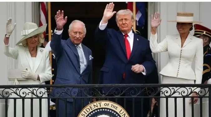 Trump recibe a Carlos III y Camila en una ceremonia de honor