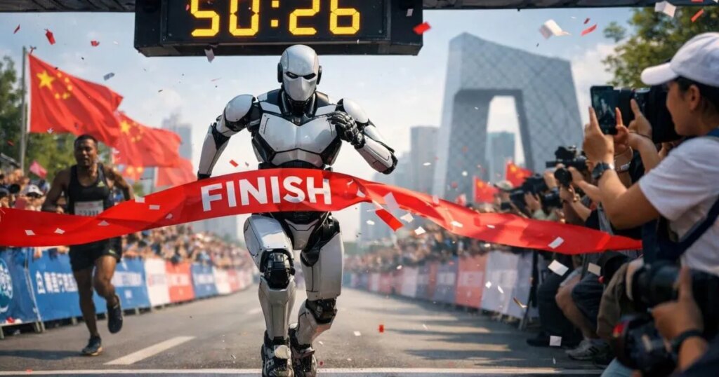 Un robot humanoide corre 21 km en 50:26 y supera el récord humano mundial… pero hay un detalle clave en su victoria