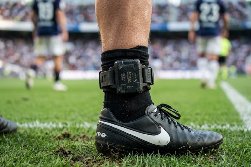 VIDEO: Árbitro dirigía un partido de fútbol con tobillera electrónica y quiso escapar cuando vio a la policía