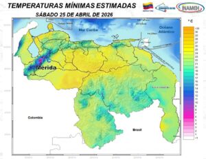 Venezuela amanece con abundante nubosidad y lluvias en varias regiones este #25Abr