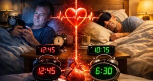 acostarse a horas distintas duplica el riesgo de infarto en 3.231 adultos