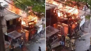 dos viviendas fueron consumidas por las llamas de un voraz incendio en Manrique, nororiente de Medellín: bomberos controlaron la emergencia
