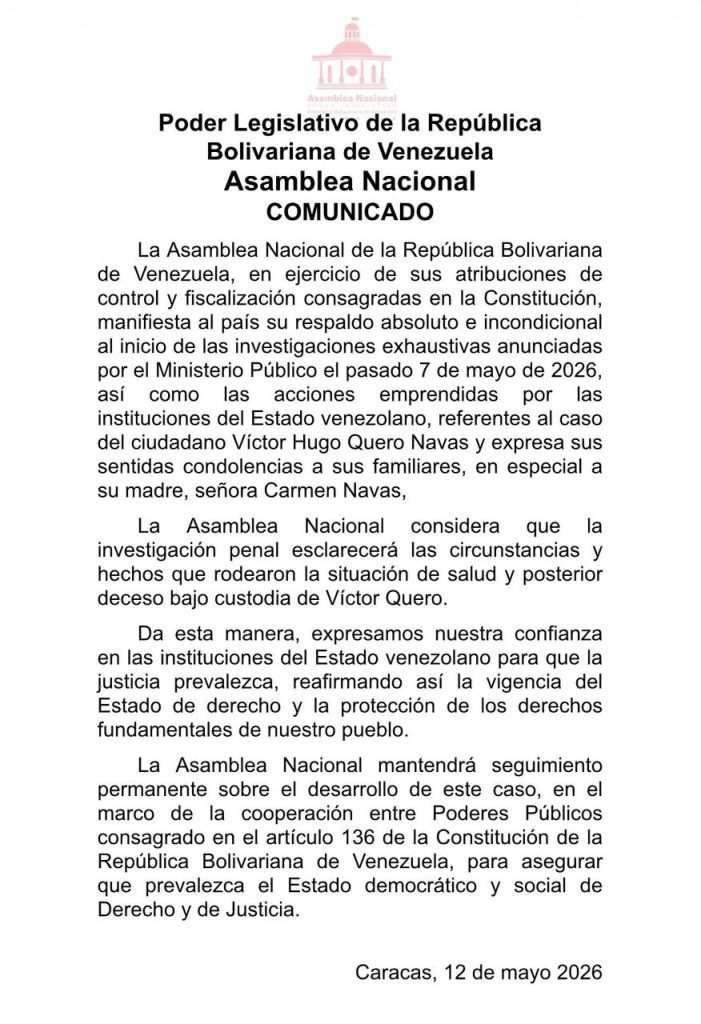 AN respalda investigación del Ministerio Público por el caso de Víctor Hugo Quero
