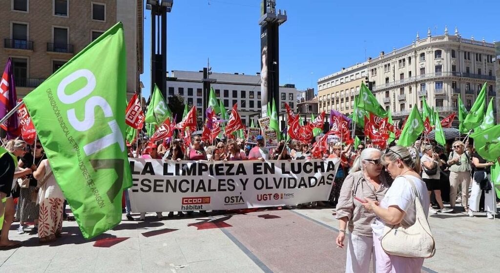 Arranca la huelga indefinida de las trabajadoras del sector de la limpieza de edificios y locales de Zaragoza