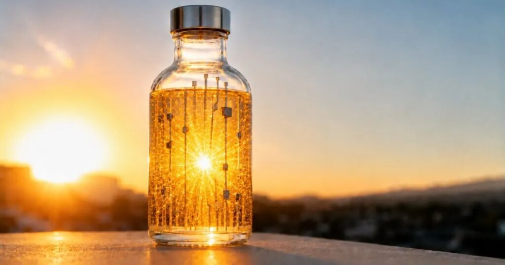 Científicos crean una batería líquida que “embotella” luz solar durante años y luego libera energía para hervir agua