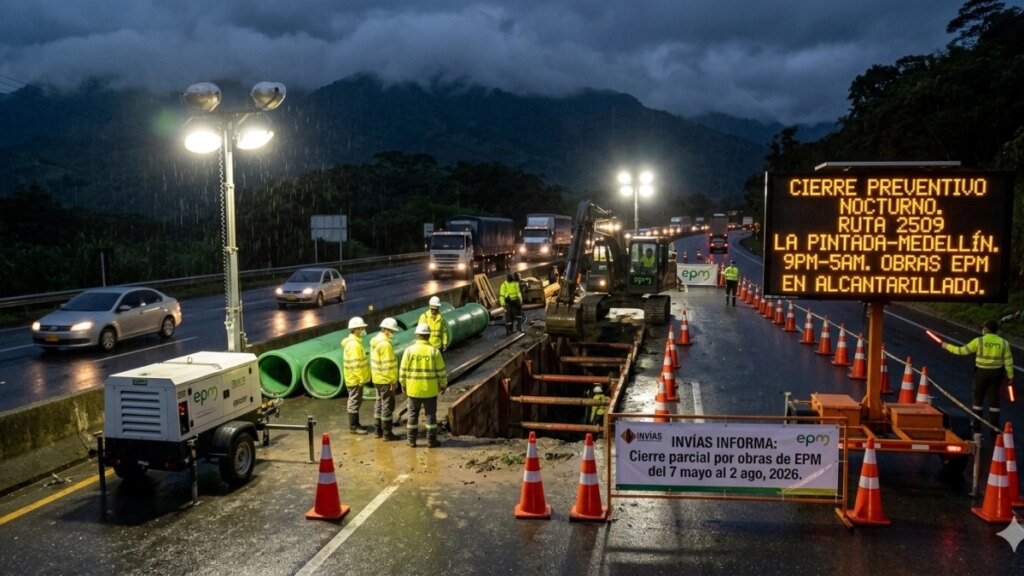 Cierre parcial vía La Pintada
