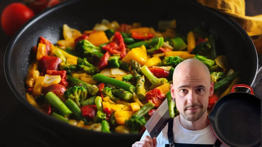 David Guibert, cocinero, sobre el error más común a la hora de saltear verduras: "Añadir el aceite a la sartén o al wok"