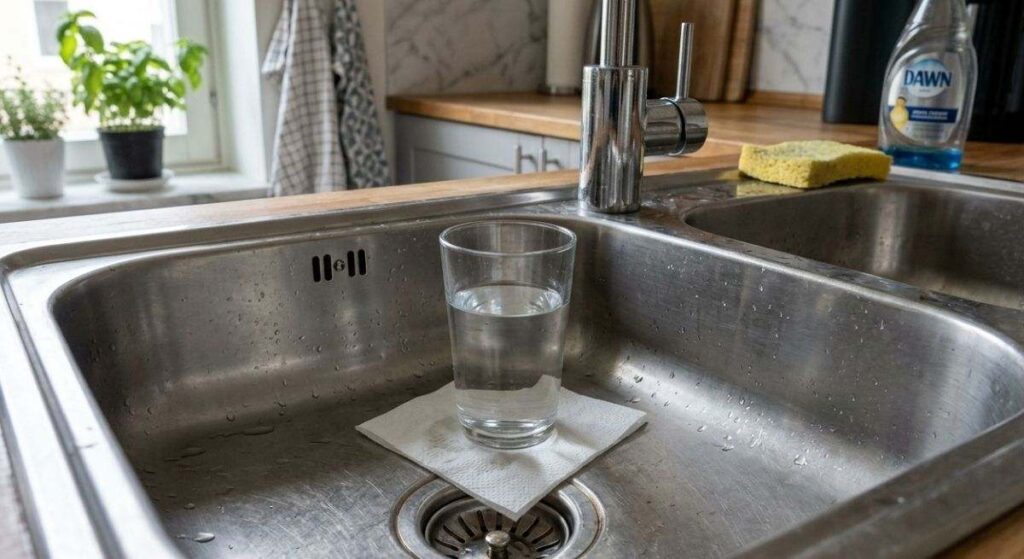 Dejar un vaso y un papel en el fregadero antes de irse de vacaciones: para qué sirve y por qué es tan importante