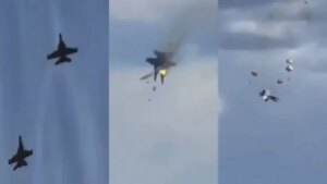 Dos aviones militares colisionaron en pleno show aéreo en EEUU: el momento del impacto