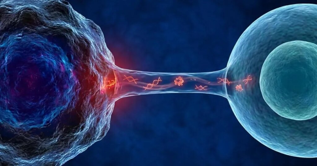 El ADN dañado puede viajar por nanotubos celulares y alterar el genoma de células sanas
