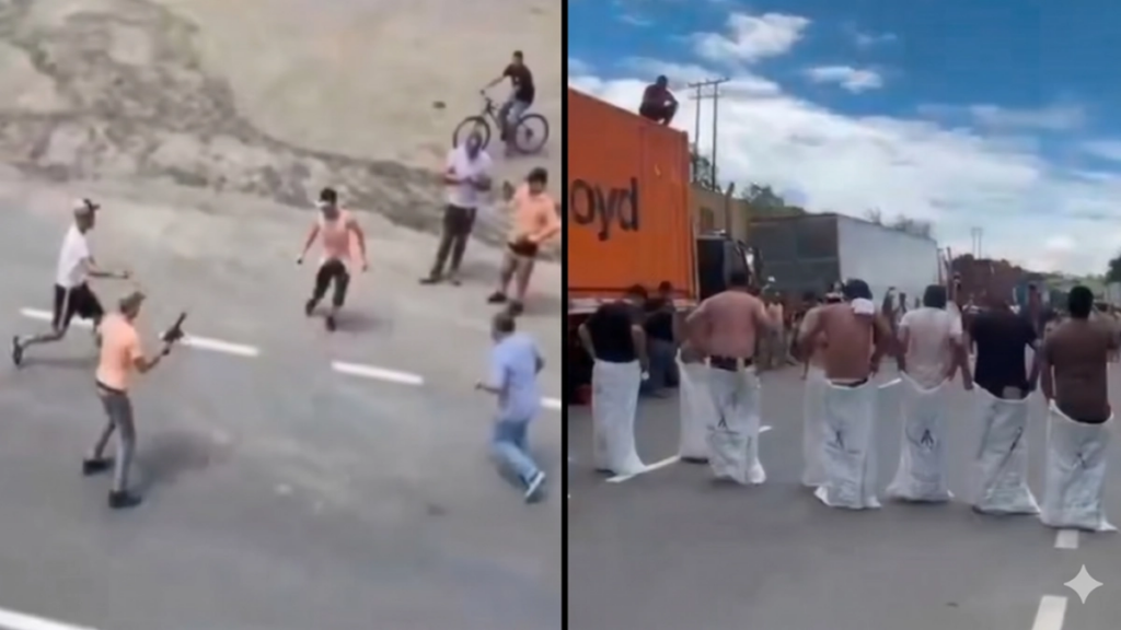 Entre partidos de fútbol y actividades recreativas, transportadores resisten la espera por el bloqueo minero en la vía a Buenaventura