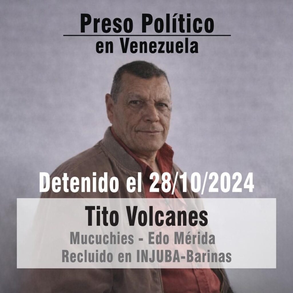 Excarcelan a Tito Volcanes luego de haber sido hospitalizado de emergencia en Barinas
