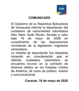 Gobierno nacional confirma «deportación» de Alex Saab