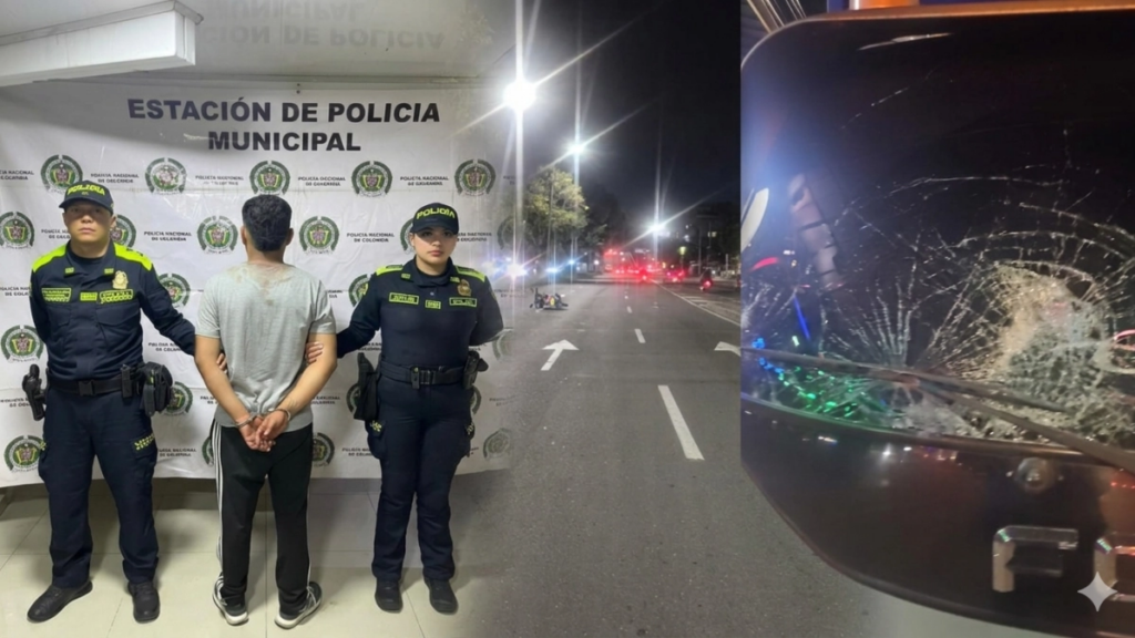Impactante persecución a un conductor de furgón que embistió varios vehículos y motos en una autopista de Cali: hay seis heridos