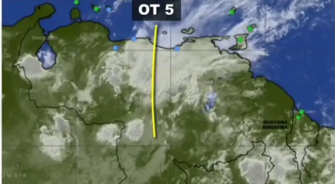 Inameh: onda tropical N°5 se desplaza por el centro del país