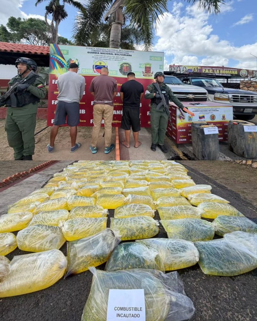 Incautaron más de cuatro mil litros de combustible de contrabando en Bolívar