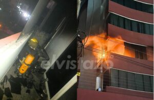 Incendio de planta eléctrica en apartamento de Lechería dejó un bombero y cuatro personas afectadas