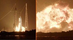 La impactante explosión del cohete de Jeff Bezos