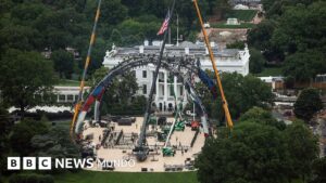 Las imágenes de la jaula que Trump construye en la Casa Blanca para un inédito combate de artes marciales mixtas