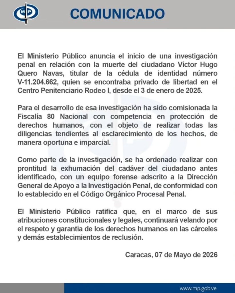 MP ordena exhumación del fallecido Víctor Quero