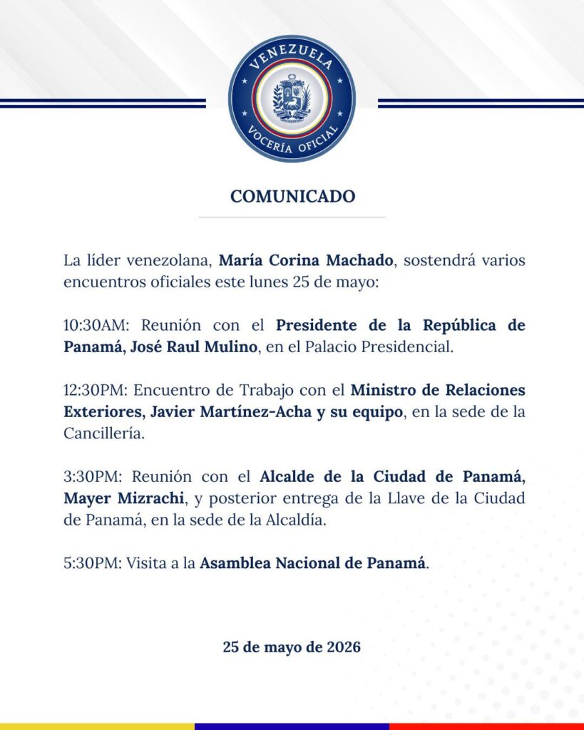 María Corina Machado se reunió con el presidente Mulino