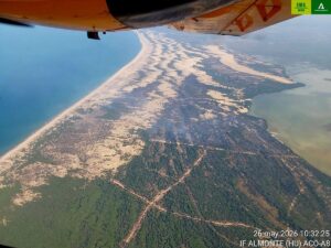 Retirados al anochecer los medios aéreos del incendio de Almonte (Huelva) mientras 125 efectivos continúan trabajando | europapress.es