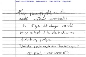 Un juez de Nueva York publica la supuesta nota de suicidio de Epstein | elmundo.es