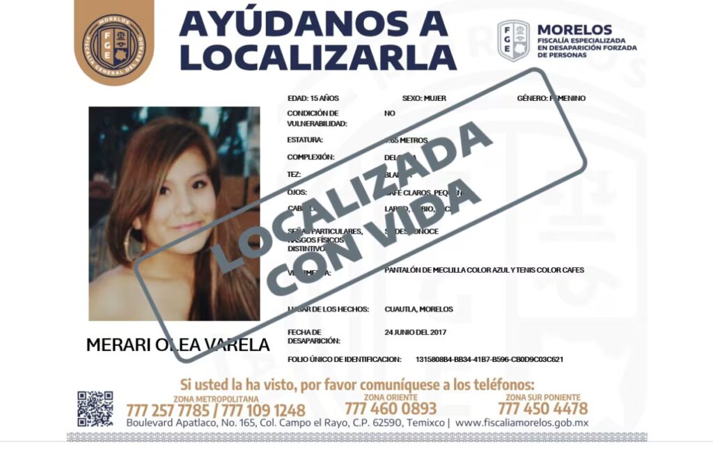 Una mujer desaparecida hace nueve años en Morelos es localizada con vida