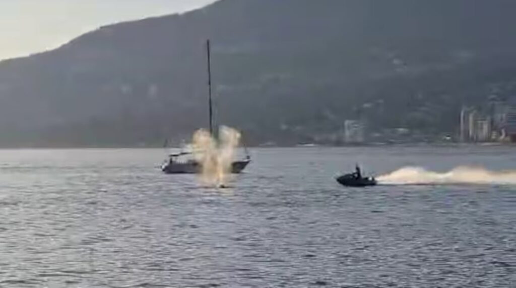 VIDEO: El momento en el que un hombre que iba en una moto acuática chocó con una ballena y voló por el aire
