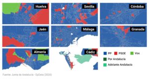 ¿Qué ha votado tu vecino? Consulta el mapa de resultados de las elecciones andaluzas del 17M calle a calle | europapress.es