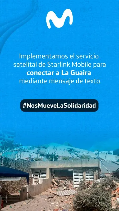 Movistar implementa el servicio satelital de Starlink Mobile para conectar al estado de La Guaira mediante mensajes de texto