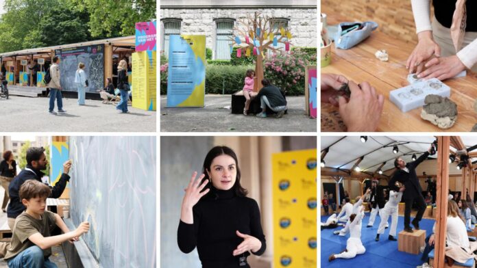 Arte escénico y talleres con tela reciclada culminan el festival New European Bauhaus