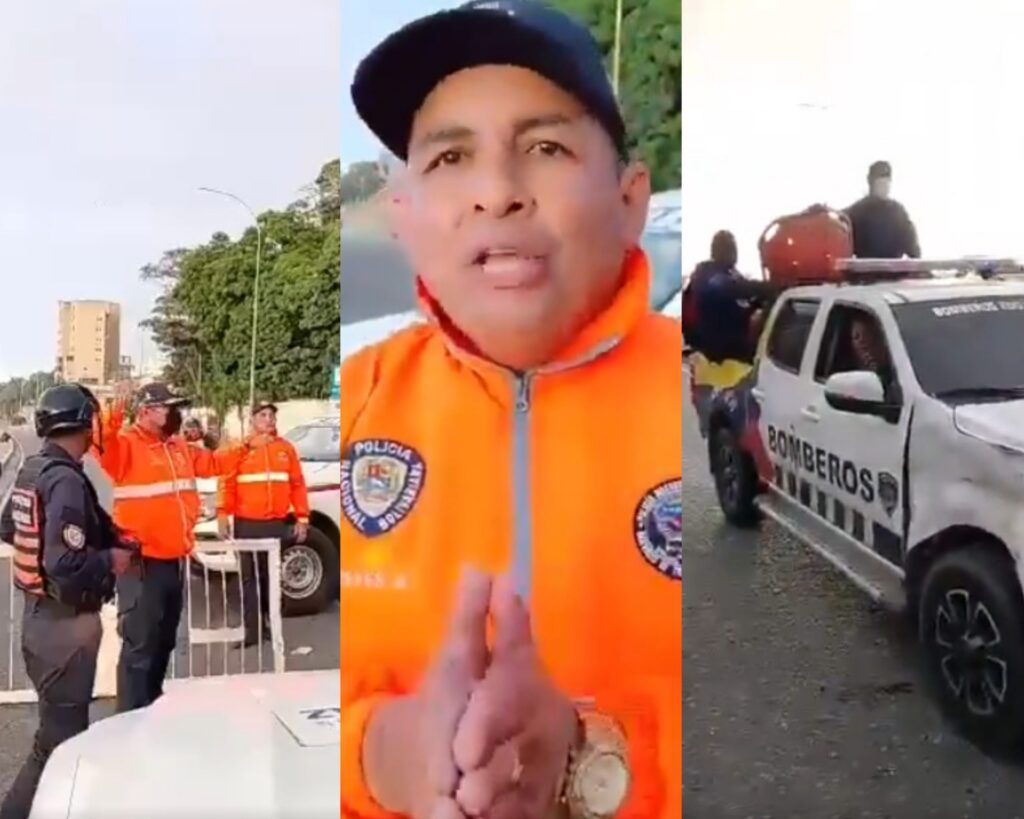 Bomberos explotaron contra la PNB por impedirles avanzar hacia una zona de colapso en La Guaira (VIDEO)