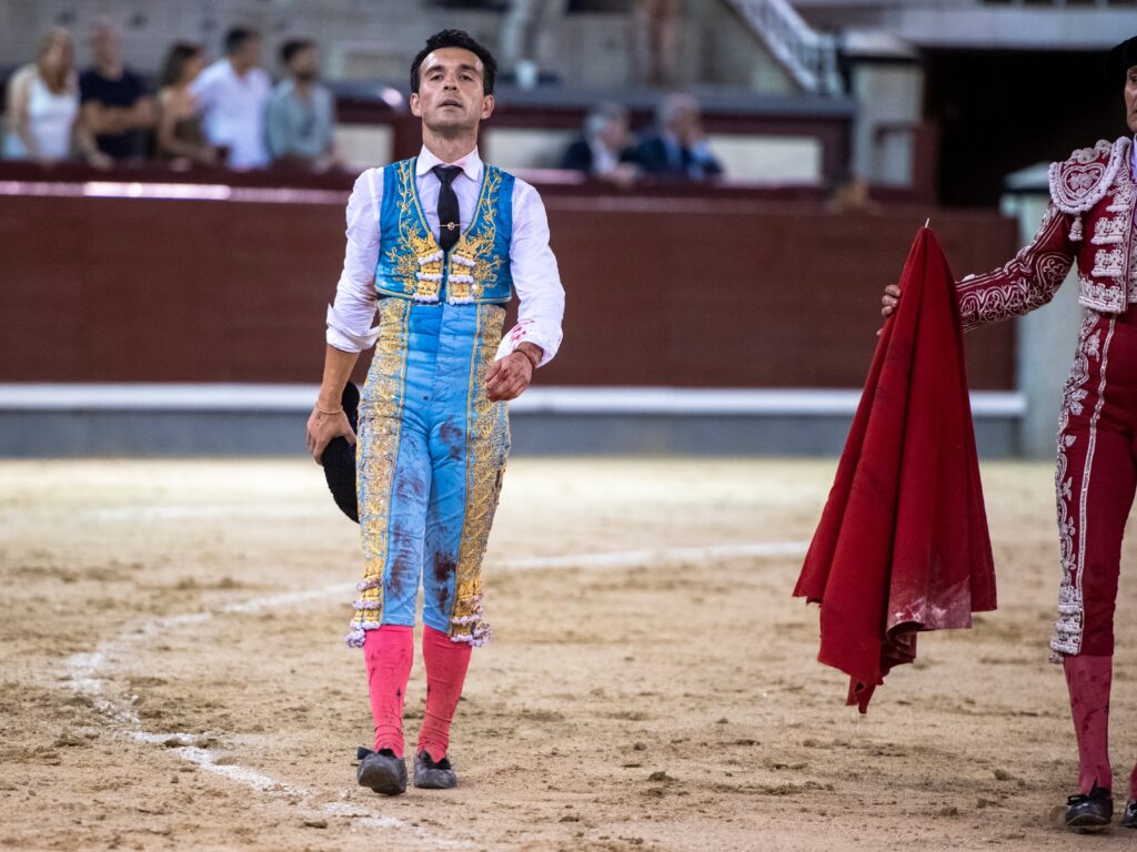Cristián Pérez, tras la lidia de su segundo toro.