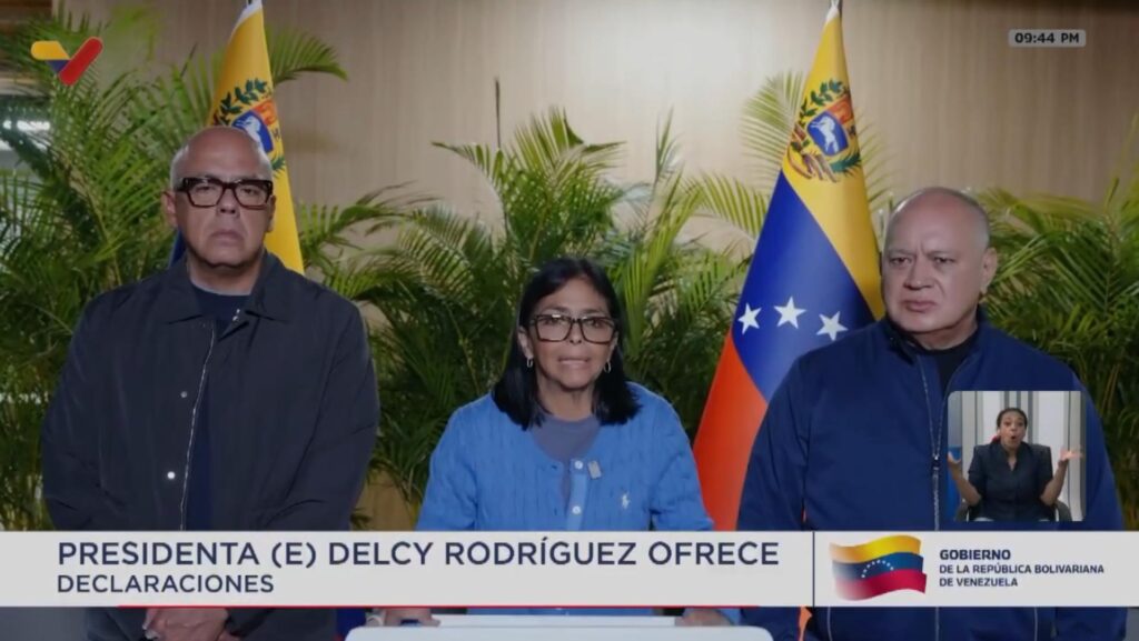 Delcy Rodríguez agradece mensajes de "apoyo y solidaridad" de líderes mundiales como Trump