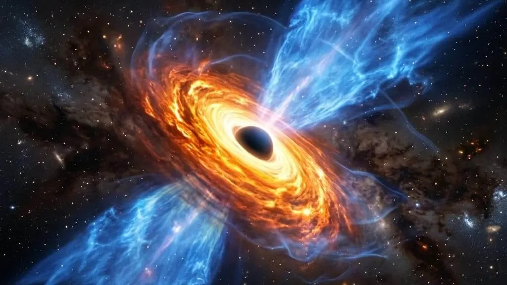 Descubren un viento cósmico que viaja a 323 millones de kilómetros por hora empujado por un agujero negro
