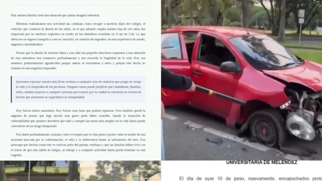 El conmovedor relato de la familia de niña de 3 años y su abuela, tras explosivo frente a Univalle: 'Preocupa que salir a la calle se vuelva tragedia'