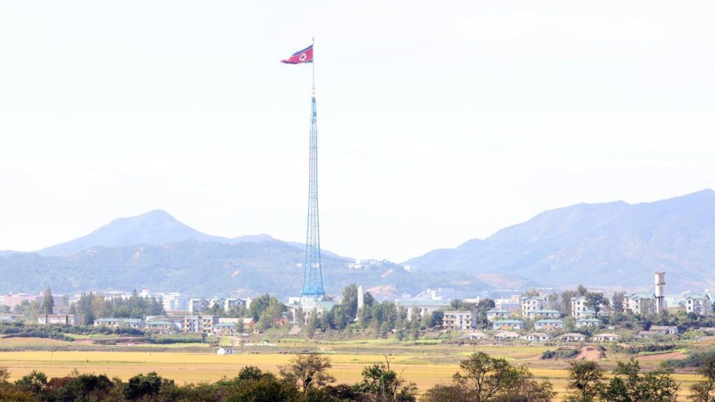 Una bandera de Corea del Norte