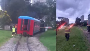 Emergencia en Bogotá: se descarrila tren de la Sabana en la Carrera 30